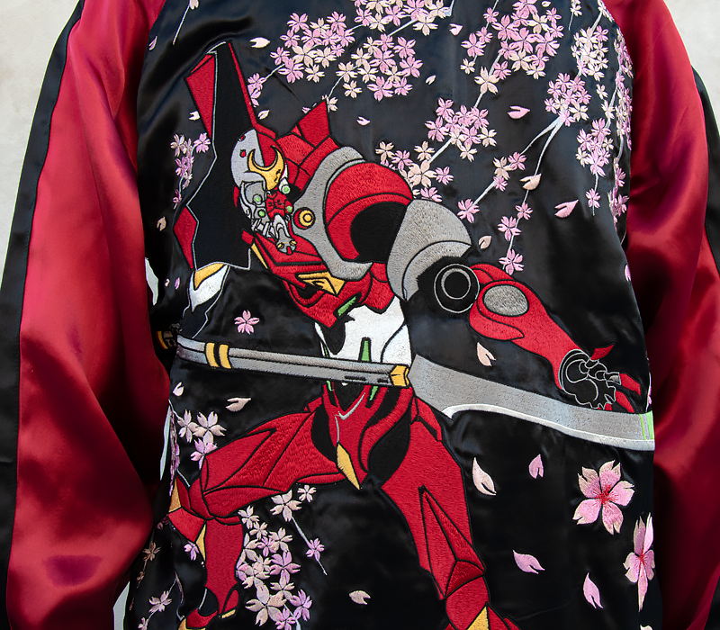 エヴァンゲリヲン新劇場版<br>オリジナル リバーシブルスカジャン “桜と改2号機γ” ×”式波・アスカ・ラングレー”（オリエンタルブランド錦） 画像9