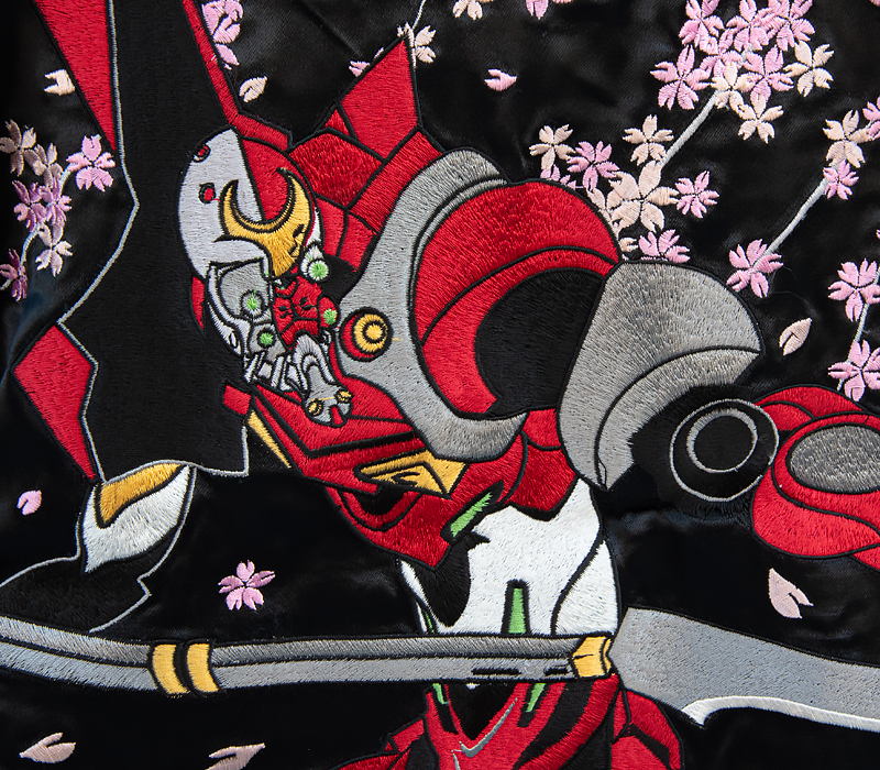 エヴァンゲリヲン新劇場版<br>オリジナル リバーシブルスカジャン “桜と改2号機γ” ×”式波・アスカ・ラングレー”（オリエンタルブランド錦） 画像11