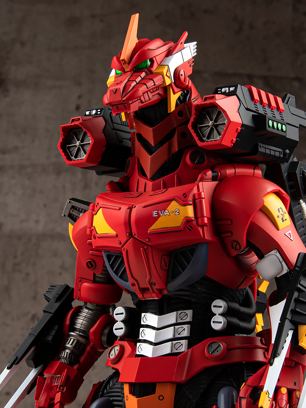 ゴジラ対エヴァンゲリオン<br>3式機龍エヴァ2号機カラーVer.プラモデル(青島文化教材社) 画像4